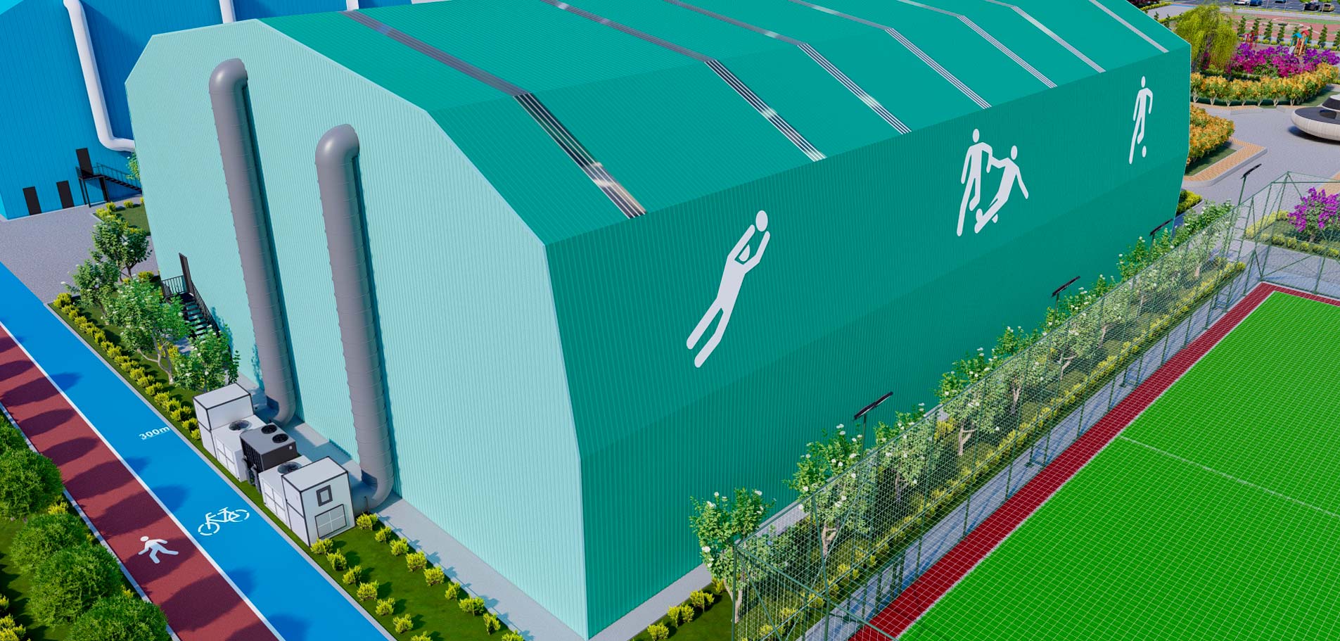 Крытое поле с искусственным газоном